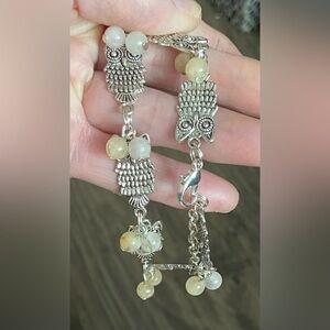 NEW Genuine Citrine gemstone OWL bracelet